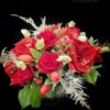 Aranjament floral Uca400 – trandafiri, amaryllis, kalanchoe, tulipa, hypericum, mix green