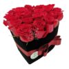 Cutie catifea cu 21 trandafiri