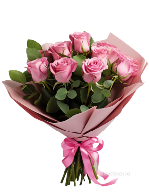 Buchet cu 13 trandafiri roz | Florarie în Tulcea - Uca Flowers