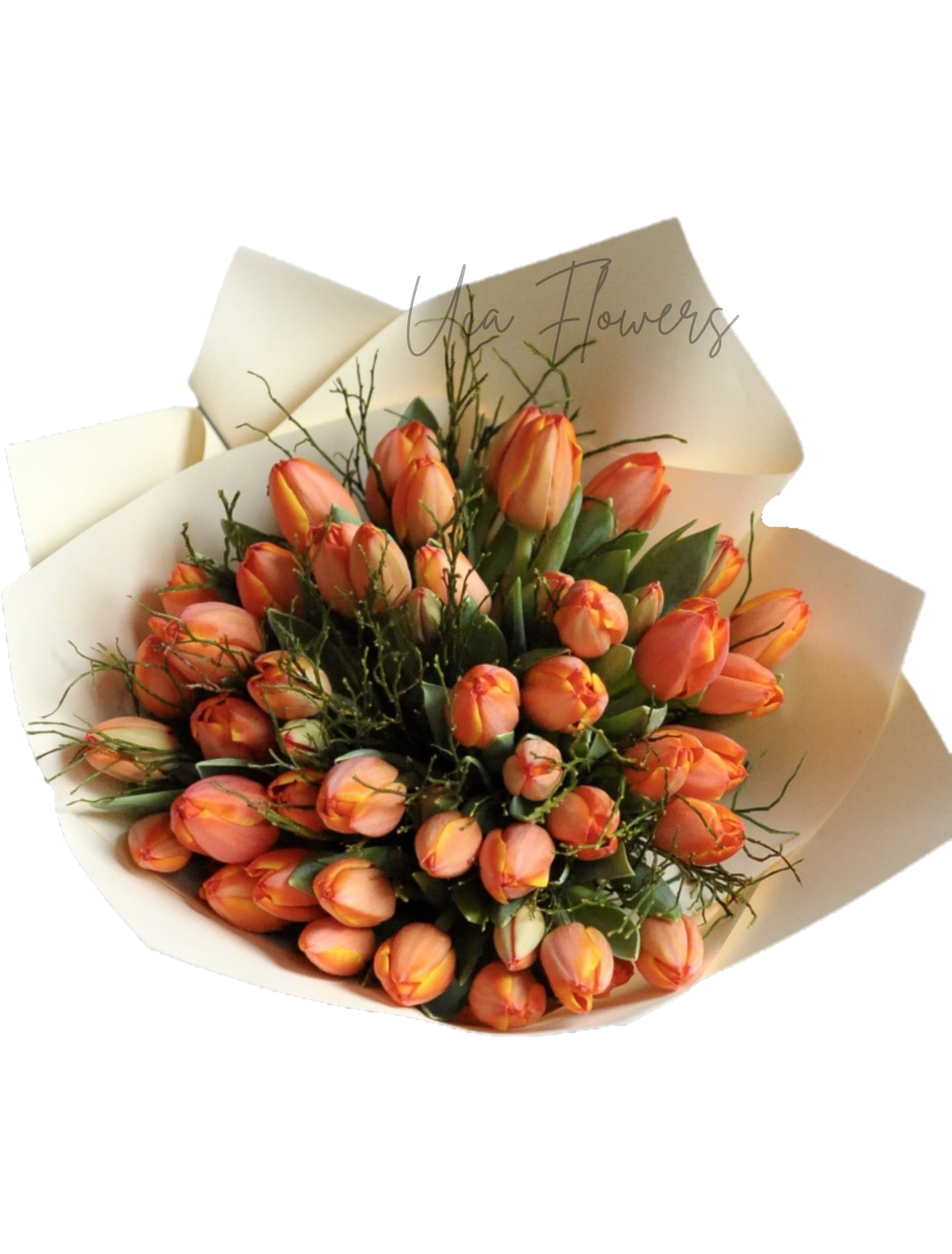 Buchet 51 lalele portocalii | Florarie în Tulcea - Uca Flowers